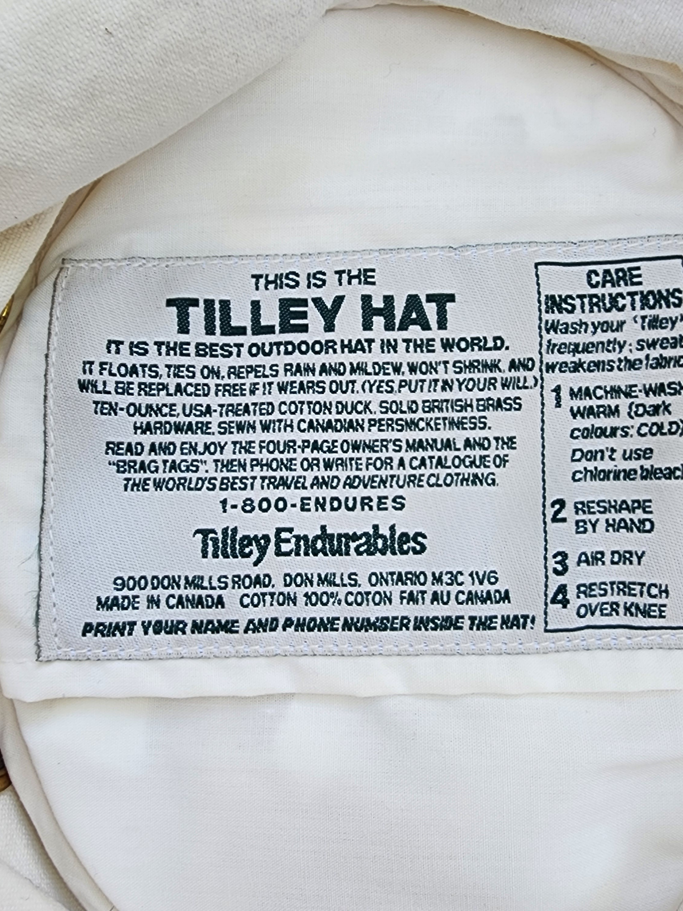Vintage Tilley Hat Classic Cotton Duck Outdoor Sun Bucket Hat Off White 7.5 — image 7 of 8